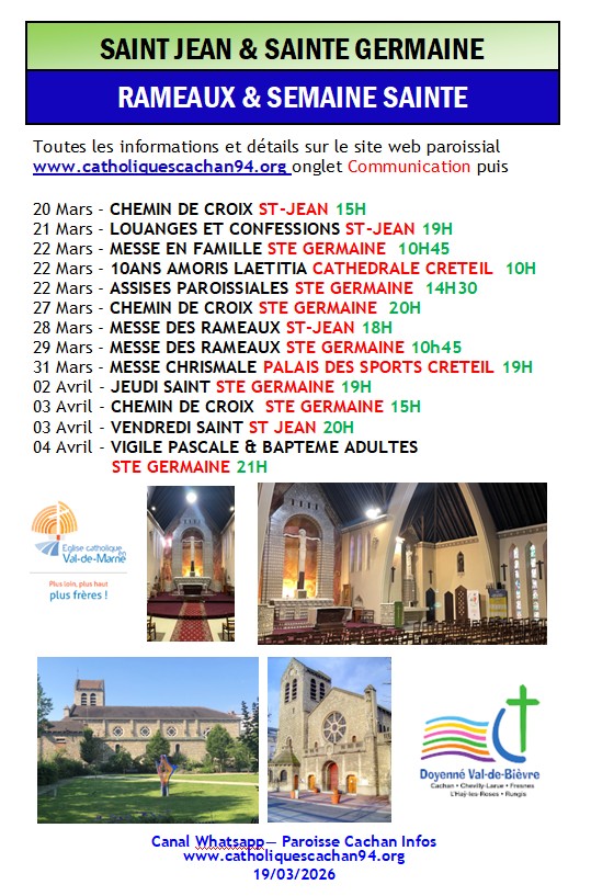 Rameaux et Semaine Sainte 2026