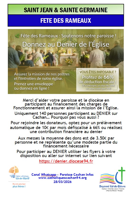 Rameaux et Dons au Denier