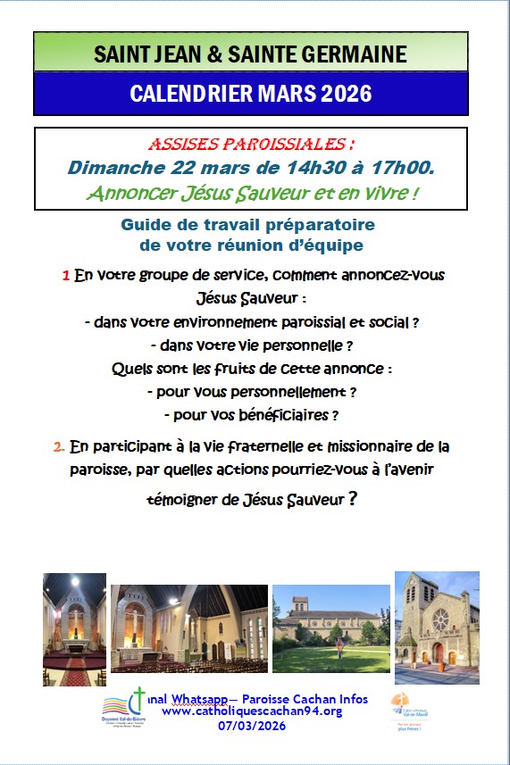 Assisises Paroissiales 22 Mars 2026 sur Whatsapp