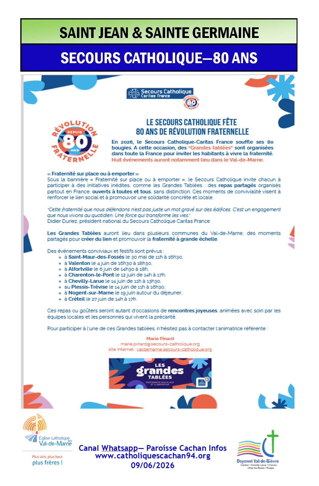 Secours Catholique Fête ses 80 Ans