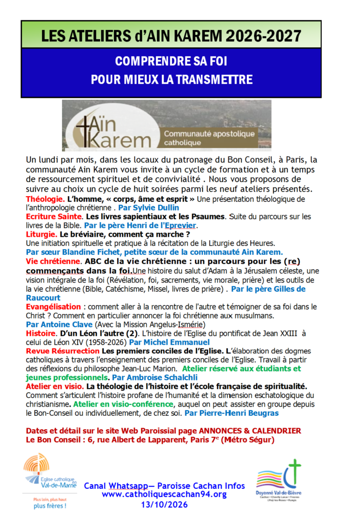 Ateliers Ain KAREM Programme 2026 2027